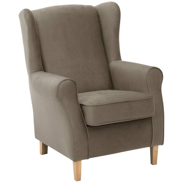 Lorris Ohrenbackensessel, hellbraun Braun - Polyester - 77 x 103 x 86 cm