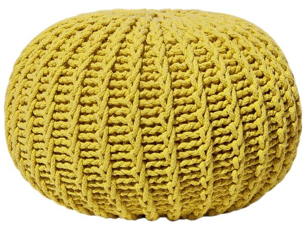 Pouf CONRAD Senfgelb - Gelb - 50 x 35 x 50 cm