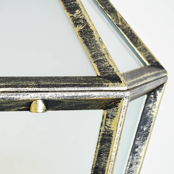 Außenwandleuchte Mondavio Schwarz - Gold - Weiß - 24 x 24 cm
