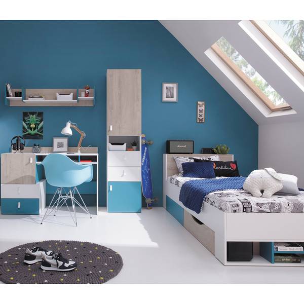 Jugendzimmer-Set PITTSBURGH-133 4er-Set Weiß - Holzwerkstoff - 389 x 190 x 224 cm