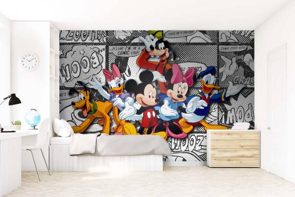 papier peint panoramique Mickey Mouse Polaire - 360 x 270 x 270 cm