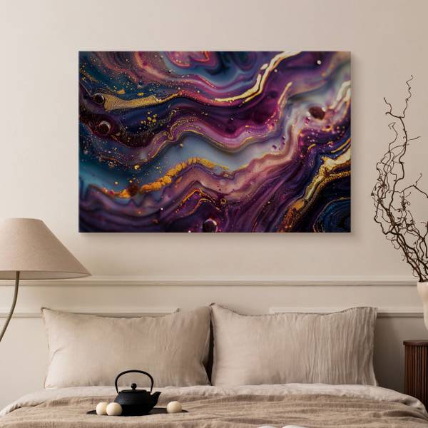 Leinwandbild Marmor Imitation Farbspiel 90 x 60 x 60 cm