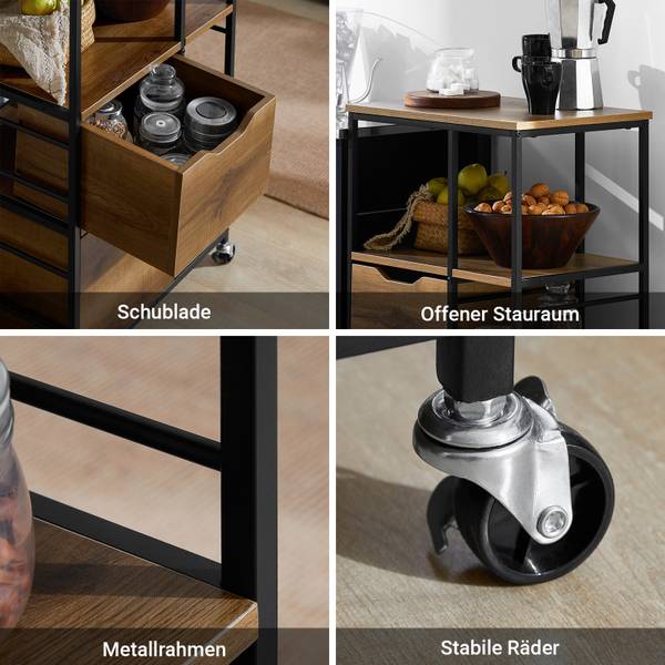 Meuble Rangement à roulettes FKW111-PF Marron