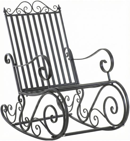 Gartenschaukelstuhl Smilla Grau - Metall - 56 x 94 x 90 cm
