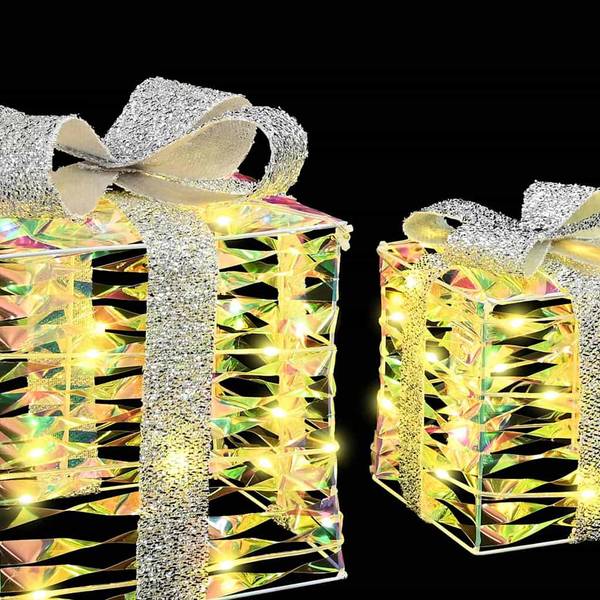 LED Geschenkboxen Deko 3-tlg 42019095 Kunststoff - 20 x 20 x 46 cm