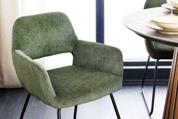 Stuhl MUSTANG Grün - Cord - Polyester - 56 x 77 x 59 cm