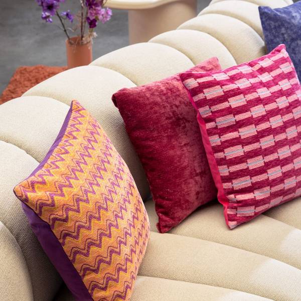 Kissenbezug Arabel Pink - Textil - 45 x 45 x 12 cm