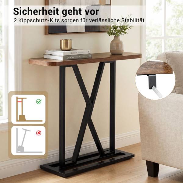 Konsolentisch VH35416 Braun - Holzwerkstoff - 30 x 81 x 100 cm