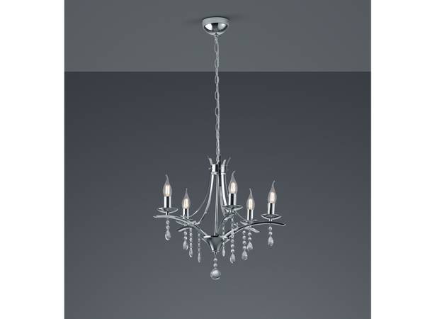 LED Kronleuchter modern Kristall Lüster Silber - Acrylglas - 52 x 150 x 52 cm