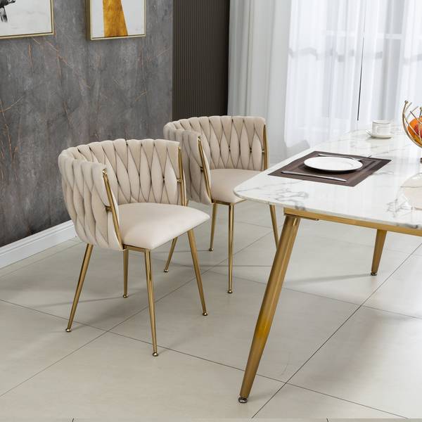 Esszimmerstühle-B2398 2er-Set Beige - Metall - 52 x 72 x 54 cm