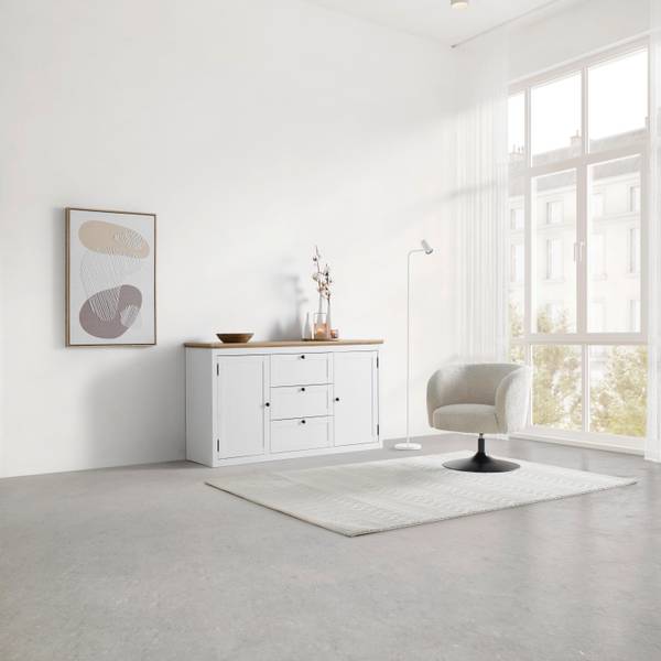 Sideboard KORSIKA Braun - Weiß - Holzwerkstoff - 150 x 85 x 43 cm