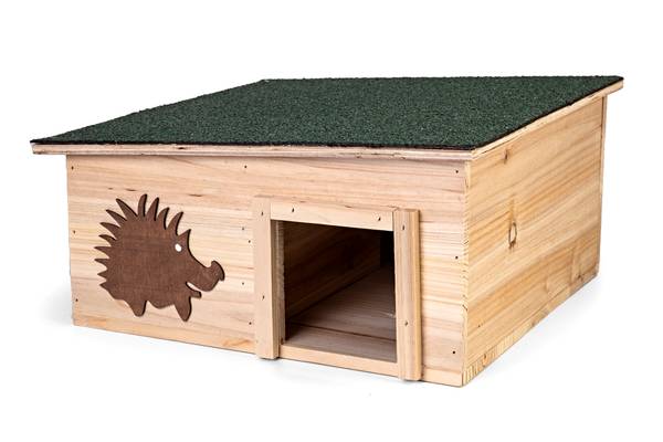 Igelhaus mit Labyrintheingang Braun - Holzwerkstoff - 37 x 18 x 37 cm