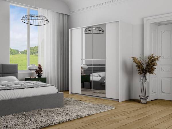 Kleiderschrank ZADIA Weiß - Holz teilmassiv - 200 x 217 x 65 cm