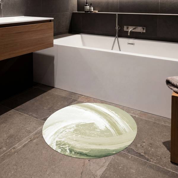 BADEMATTE Wirbel Grün - Microfaser - 70 x 70 x 1 cm