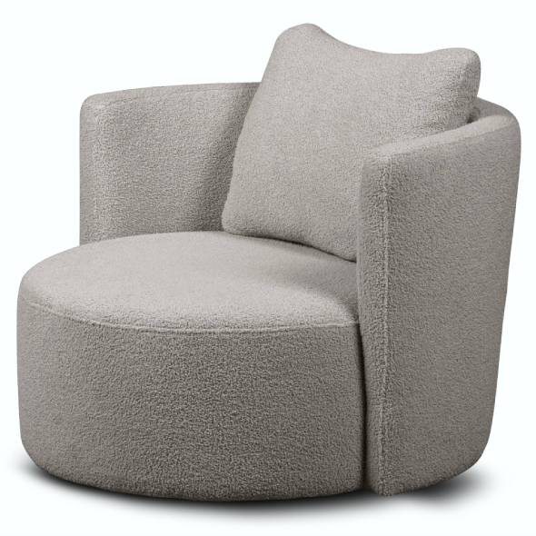 Fauteuil met voetenbank RAGGI lichtgrijs