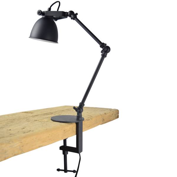 Klemlamp Worker zwart - metaal - 12 x 50 x 19 cm