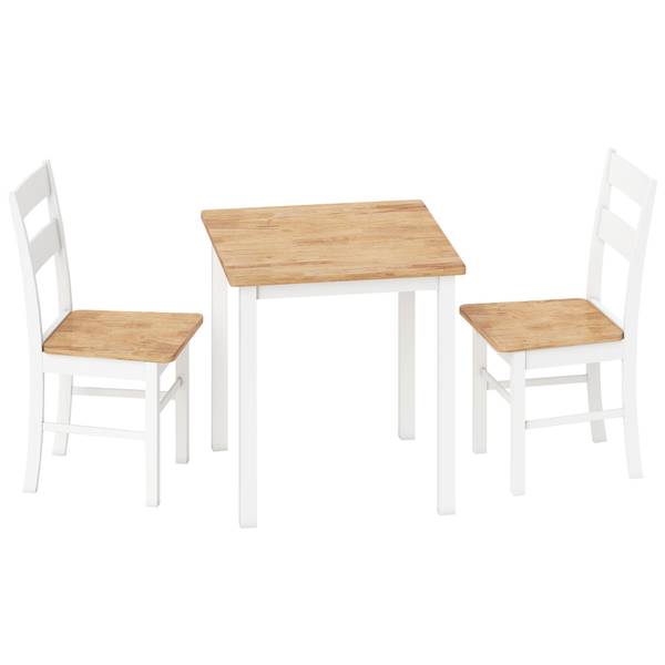 Esstisch Stühle Set 83A-P032 Weiß - Gelb - Holzwerkstoff - 69 x 75 x 69 cm