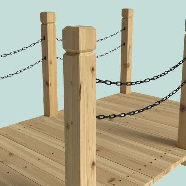 Garten Brücke mit Ketten Schwarz - Hellbraun