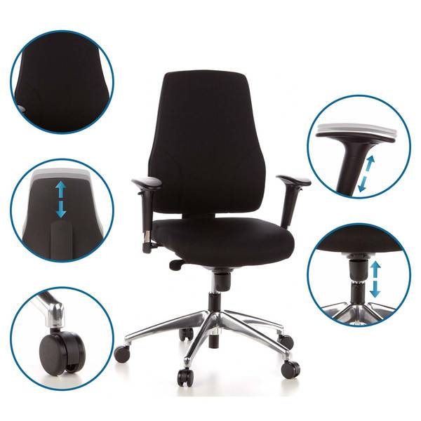 Bürostuhl PRO-TEC 200 Schwarz - Polyester - 60 x 126 x 45 cm