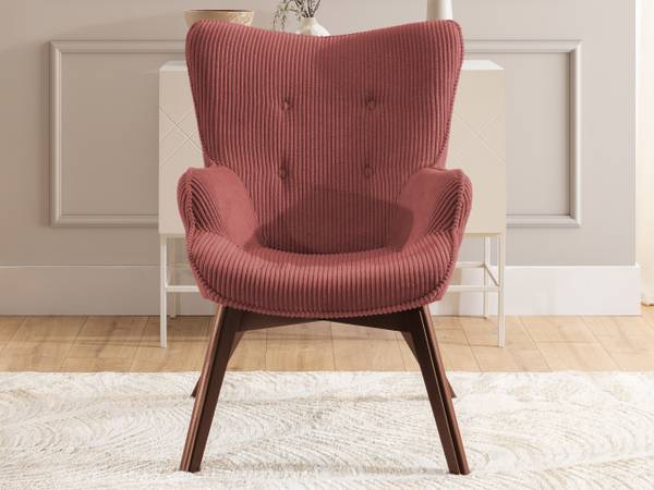 Lounge-Sessel Lenari Rubinrot - Braun