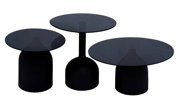 Beistelltisch Isa Schwarz - Glas - 50 x 45 x 50 cm