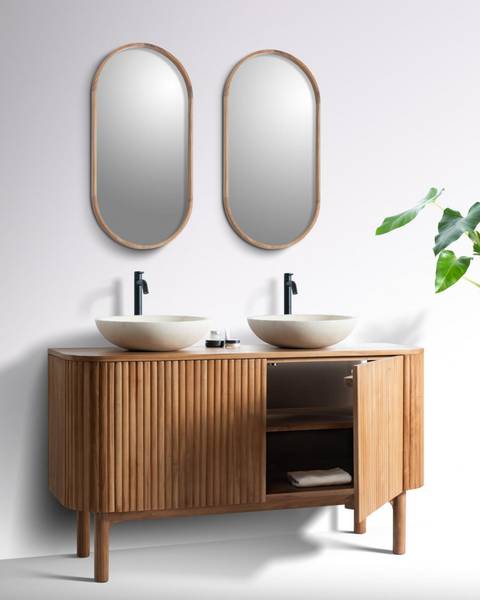Meuble de salle de bain Orma Marron - Bois massif - 50 x 78 x 50 cm