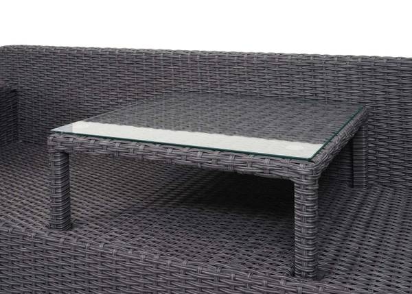 Polyrotan set J38 (4-delig) grijs - polyester - staal - polyethyleen - 172 x 65 x 59 cm