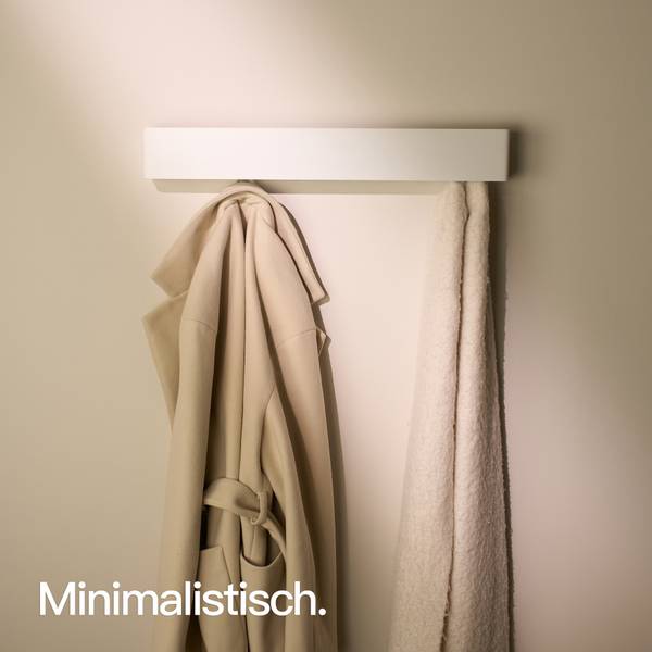 Wandgarderobe mit verdeckten Haken DFHH Weiß - Aluminium - 57 x 8 x 8 cm