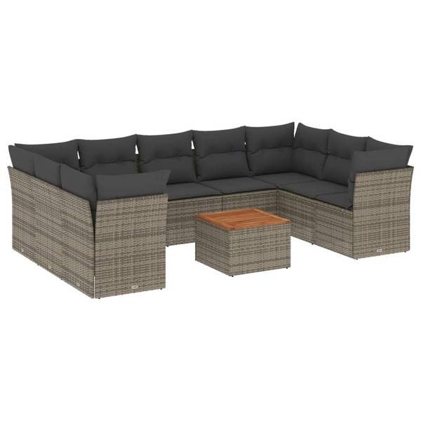 Loungeset 3035665-1 set van 10 donkergrijs - grijs