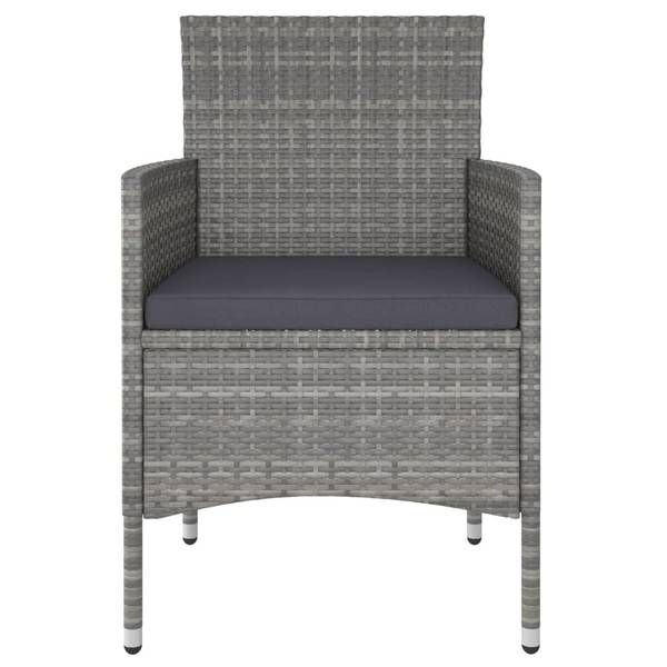 Gartenstuhl und Hocker 3011341(4-teilig) Grau