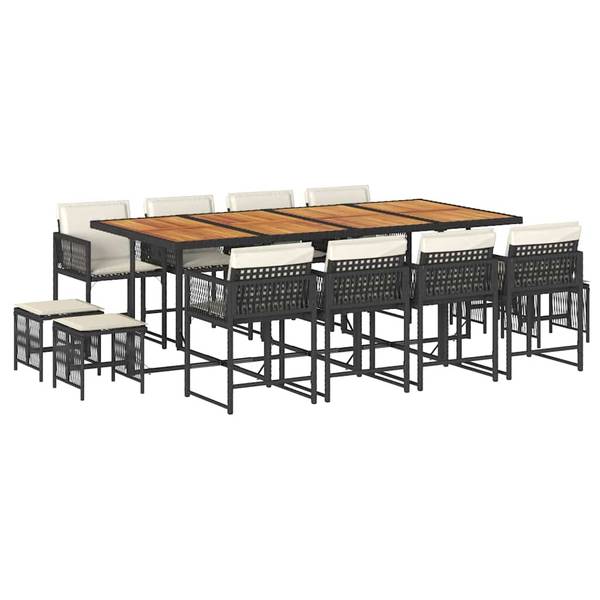 Garten Essgruppe 3033286-8 (13-teilig) Schwarz - Weiß - Stahl - 106 x 73 x 220 cm