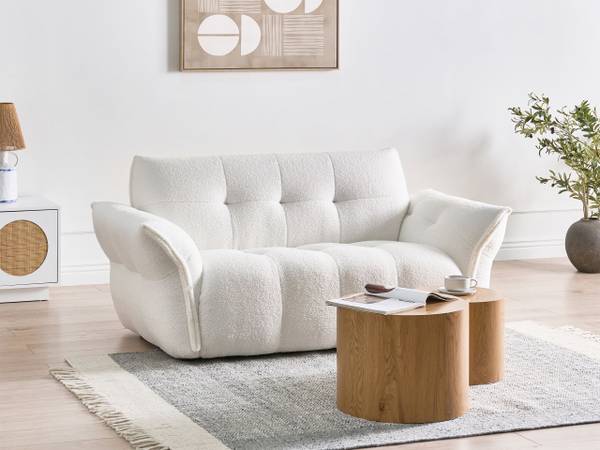 2-Sitzer Sofa HALBA Schwarz - Weiß