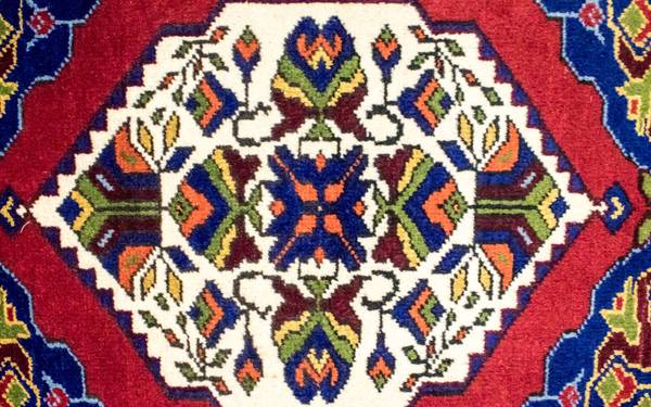 Handgeknüpft Kurzflorteppiche Blau - Wolle - 56 x 1 x 97 cm