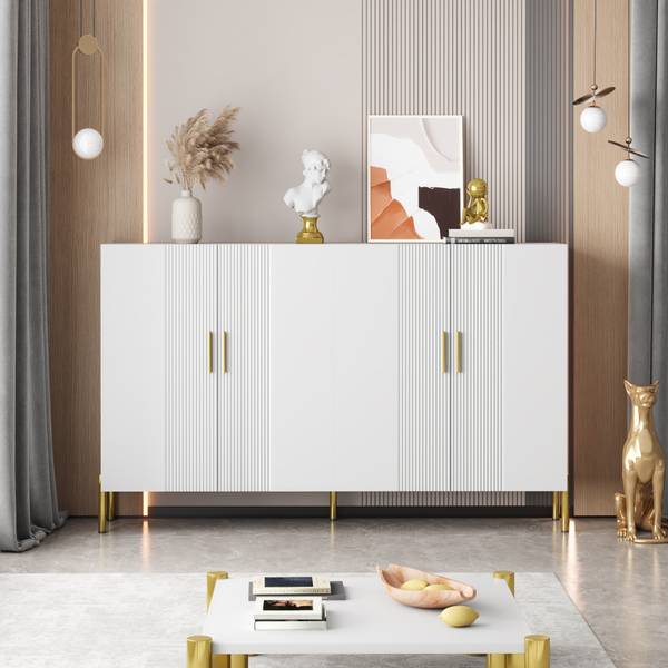 Sideboard BB3968 Weiß - Holzwerkstoff - 160 x 100 x 35 cm