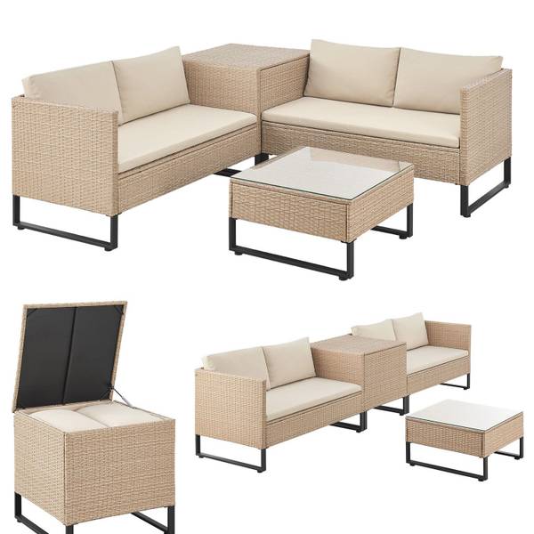 Loungegruppe Santorini 4-teilig Beige