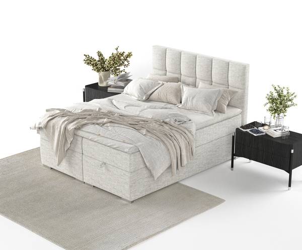 Boxspringbett Essence mit Topper Grau - Liegefläche Breite: 160 cm