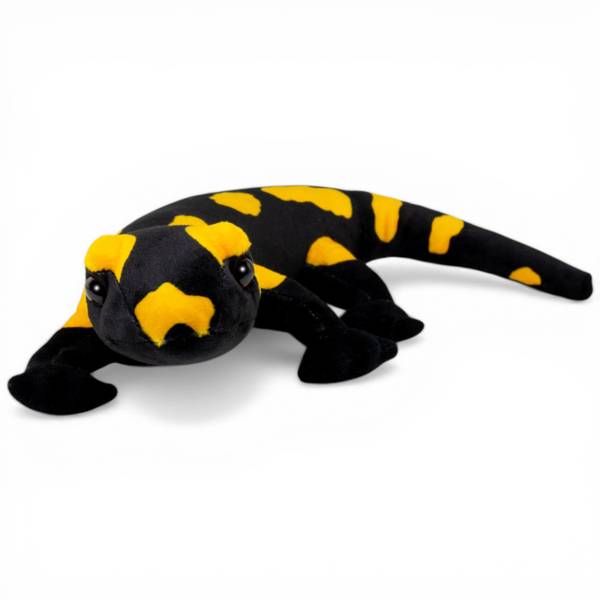 Kuscheltier Feuersalamander Schwarz - Kunstfell - 14 x 6 x 30 cm