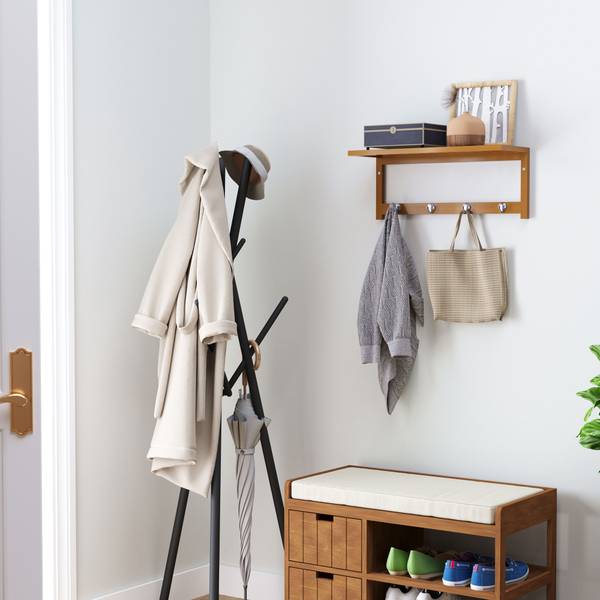 Wandgarderobe 831-198 Braun - Bambus - 16 x 18 x 50 cm