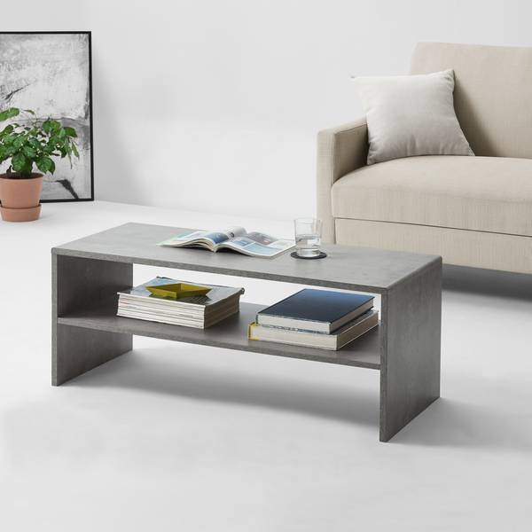 Table Basse de Salon Trier Gris - Bois manufacturé - 40 x 40 x 100 cm