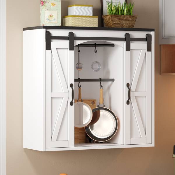 Keukenwandkast OUMUD Ⅰ wit - plaatmateriaal op houtbasis - 31 x 76 x 80 cm
