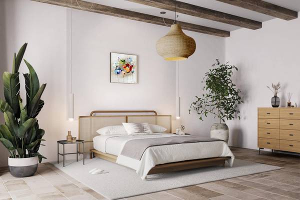 Acrylbild Handgemalt Blüten Zeh Baumwollstoff - 60 x 60 x 4 cm