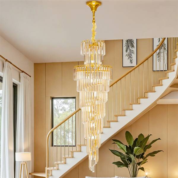 Kronleuchter Aurora Gold - Eisen - Kristallglas - 50 x 160 x 50 cm