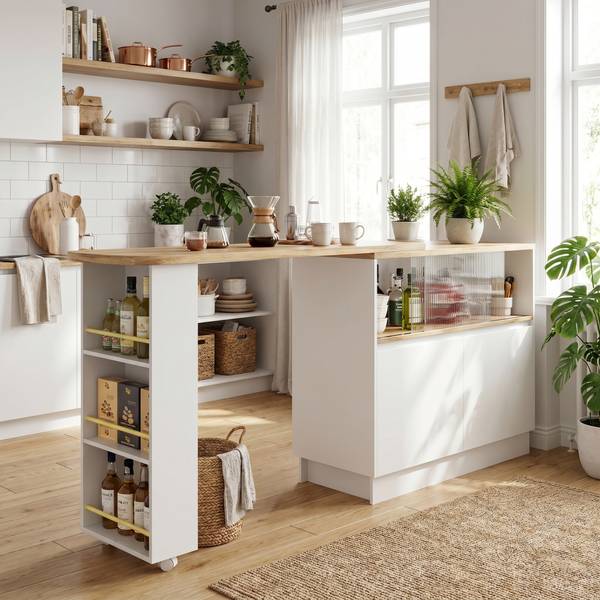 Barschrank VERTEXVEXX Weiß - Holzwerkstoff - 100 x 45 x 90 cm