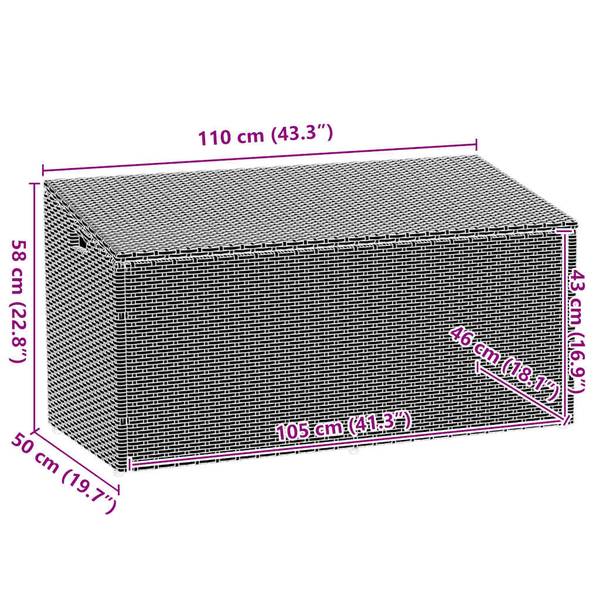 Garten-Aufbewahrungsbox 3044433 Schwarz - 110 x 110 x 110 cm