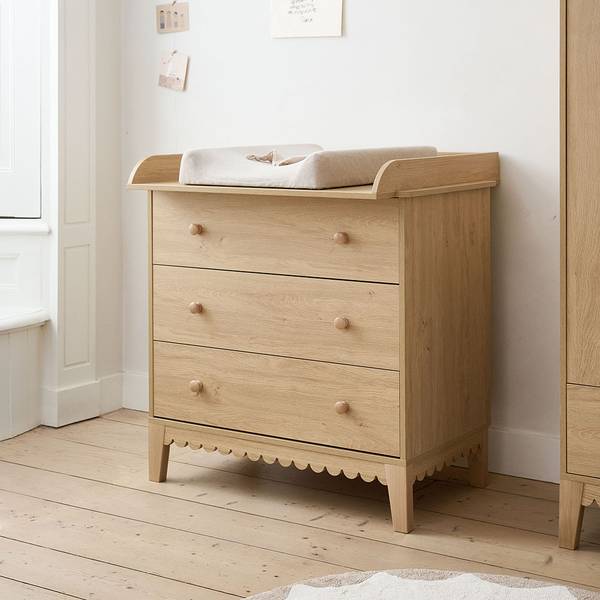 Kommode CANNELLE Hellbeige - 95 x 92 cm