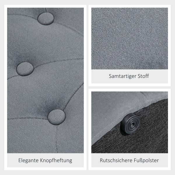 Sitzbank 838-351V00GY Grau - Kunststoff - 60 x 40 x 60 cm
