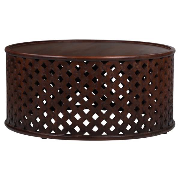 Couchtisch LONDON Braun - Samt - Mango - 100 x 45 x 100 cm