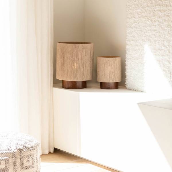 Tischlampe TOMAR Braun - Holz teilmassiv - 30 x 37 x 30 cm