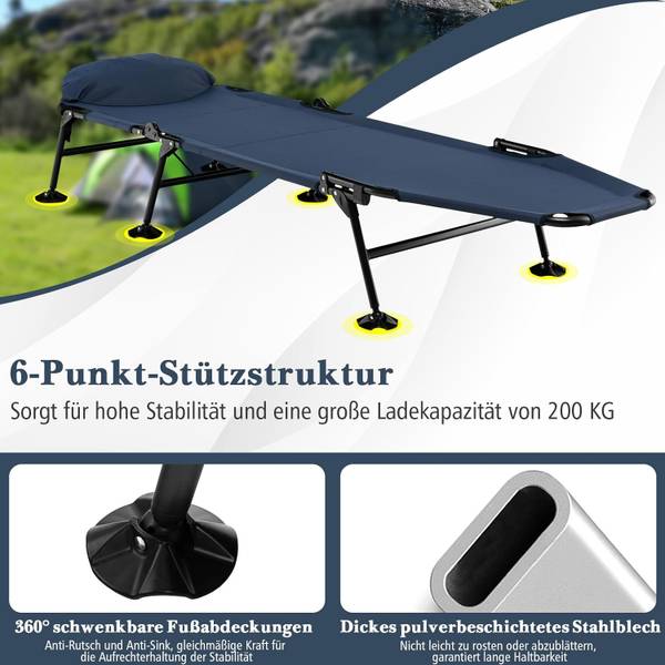 Karpfenliege ZB32918ZKDE Blau - Metall - 69 x 29 x 194 cm
