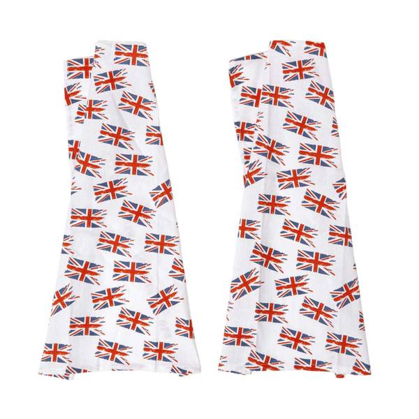 2er-Set Geschirrtücher mit Union Jack Baumwollstoff - 45 x 1 x 65 cm